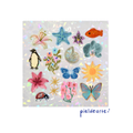 Planilla de stickers de flores y animalitos