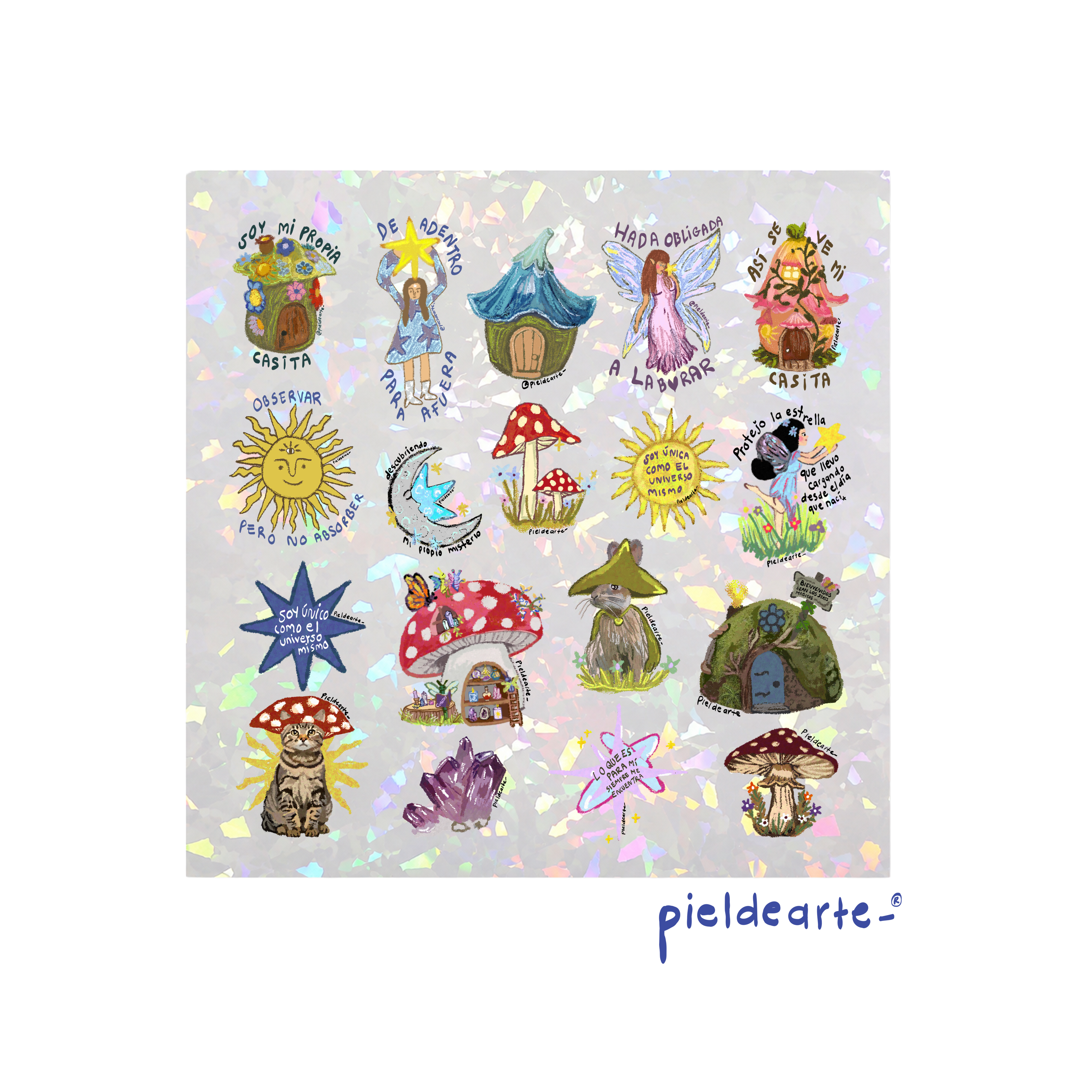 Planilla de stickers del bosque