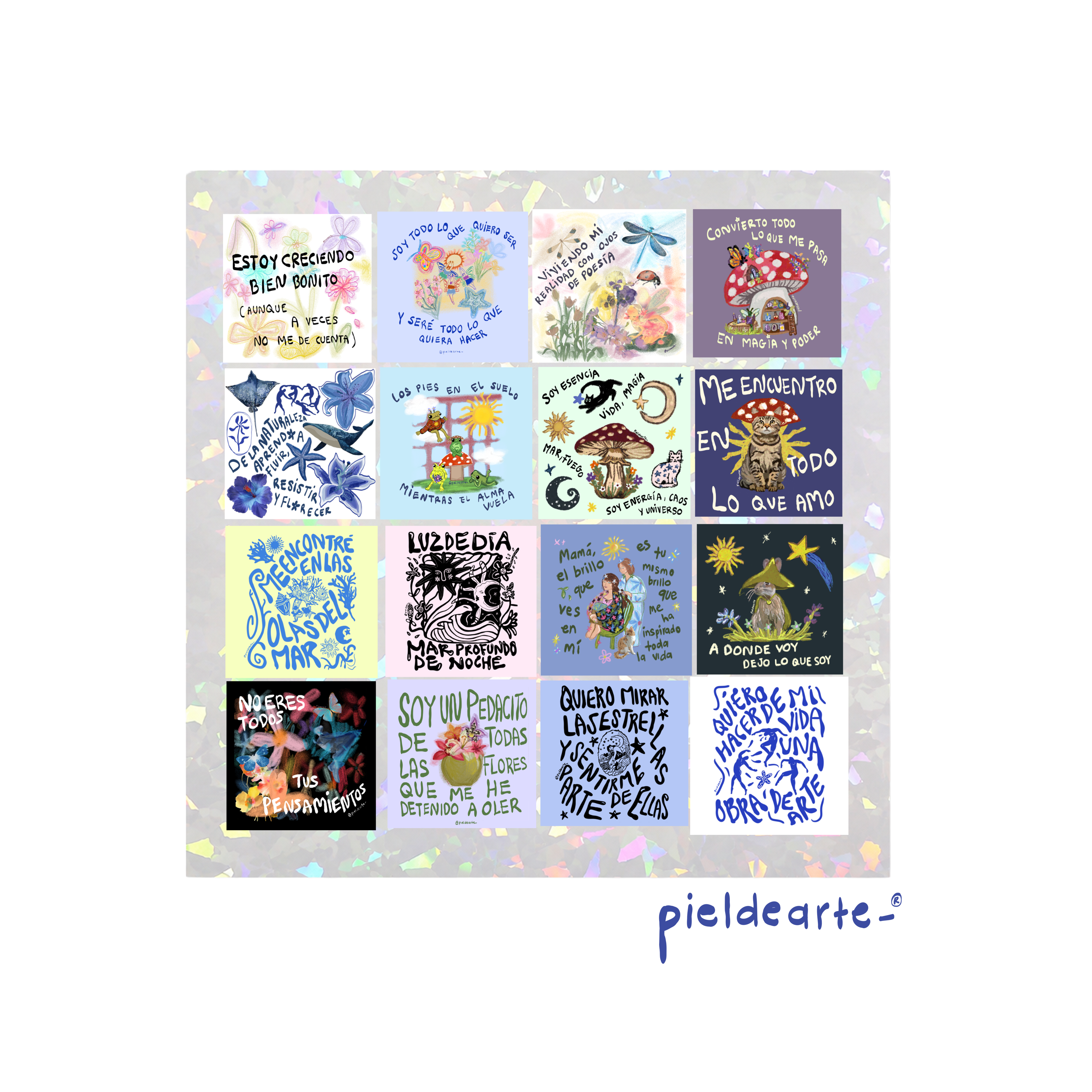 Planilla de stickers de ilutraciones