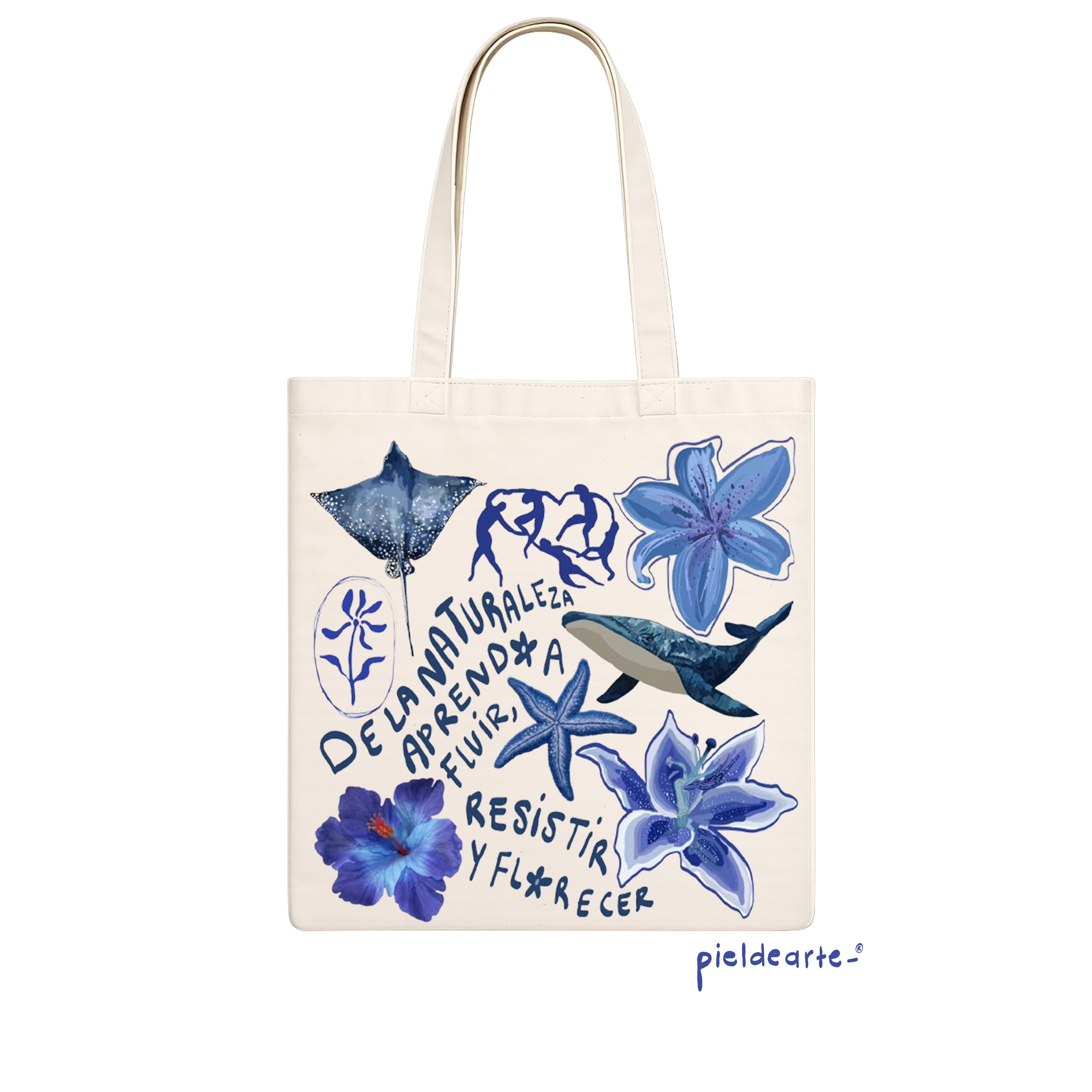 Tote bag "De la naturaleza aprendo a fluir,resistir y florecer"