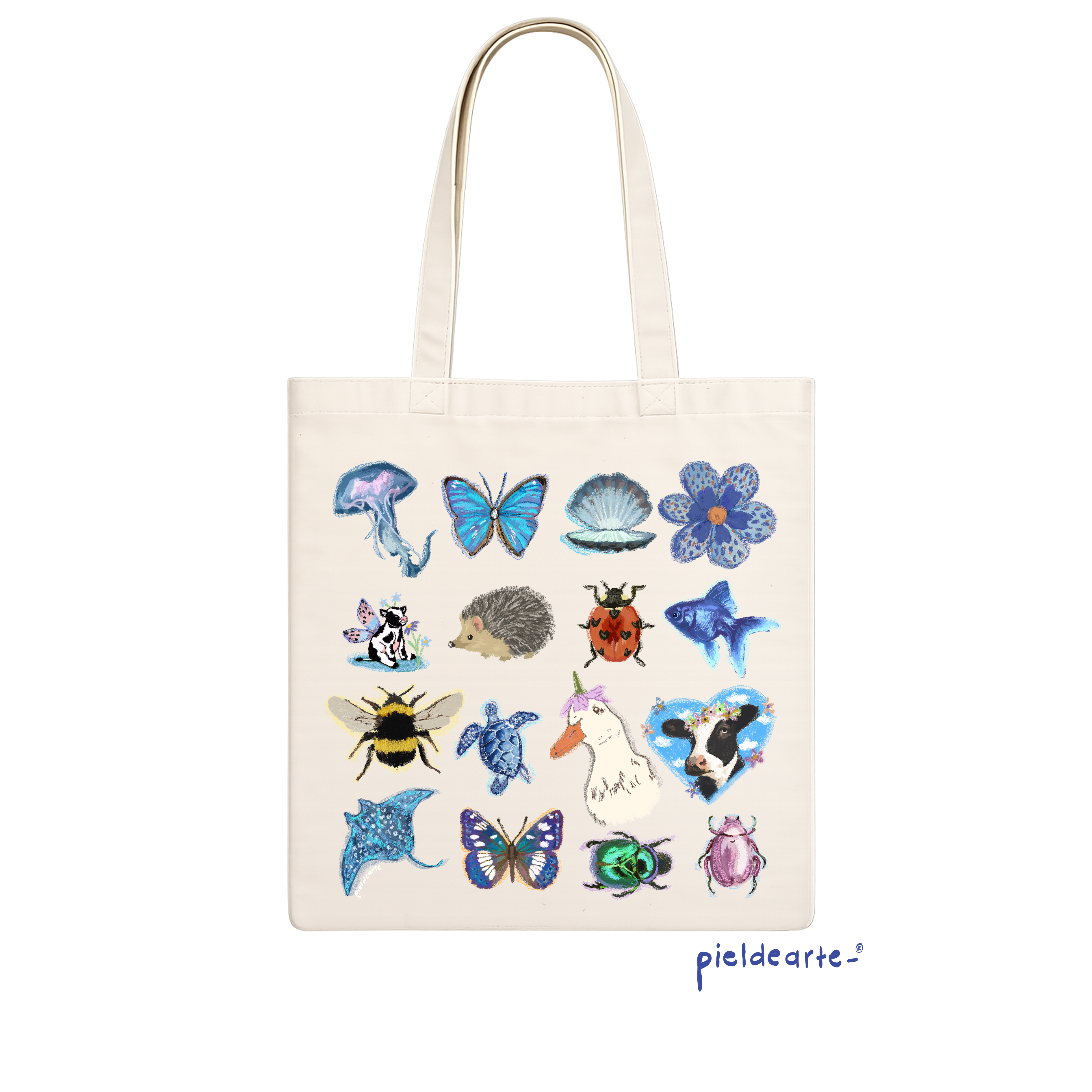 Tote bag "erizo y vaquita"
