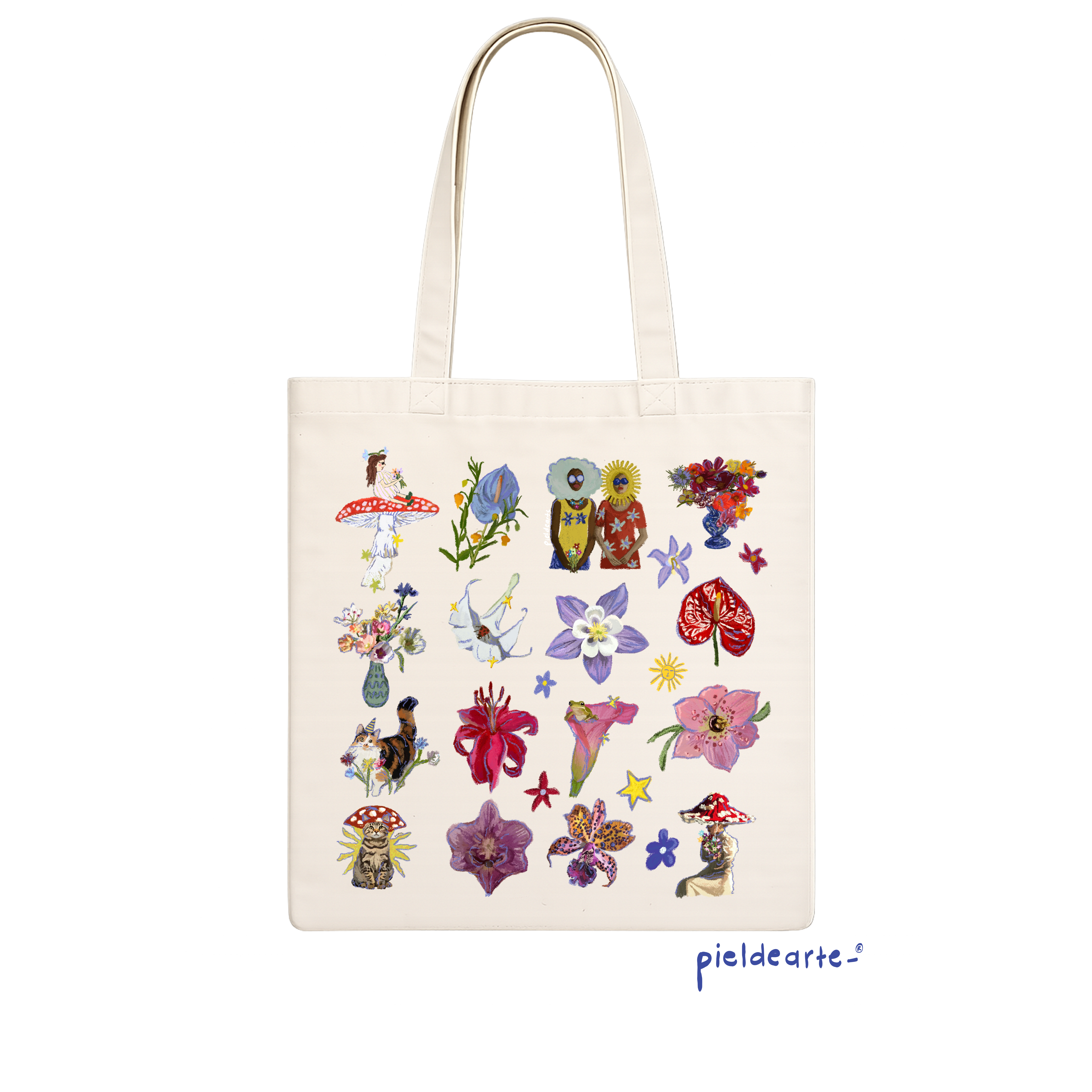 Tote bag "floreros y flores"